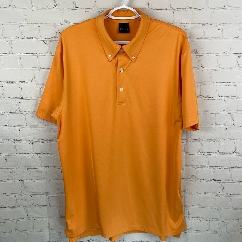 Dunning Golf Orange Polo Shirt Men's Size Medium Short Sleeve